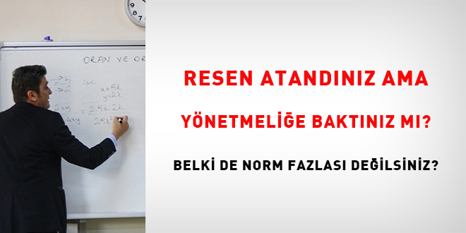 Resen atandınız ama yönetmeliğe baktınız mı? Belki de norm kadro fazlası değilsiniz?